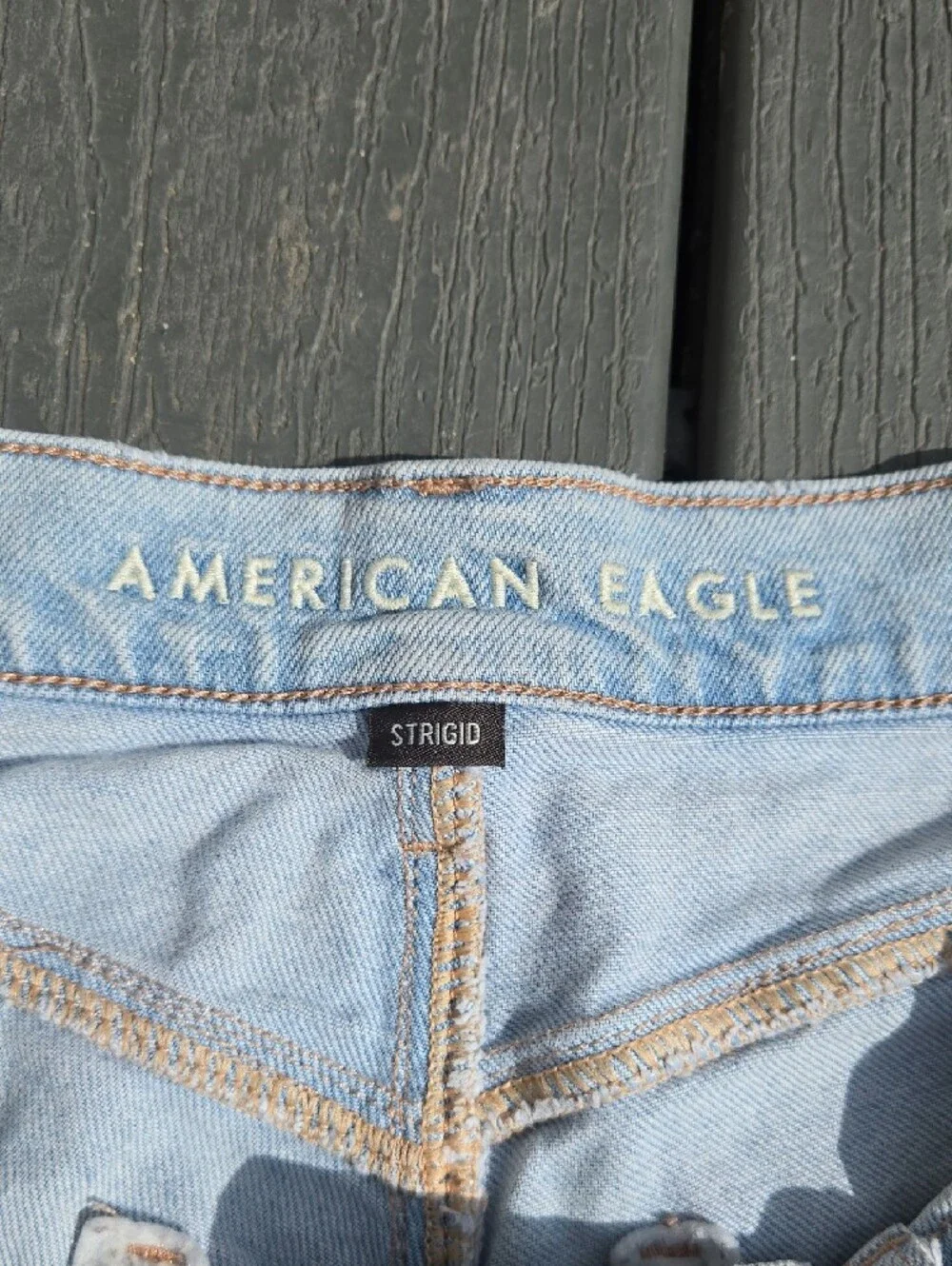 American Eagle Outfitters Strigid Light Wash Distressed Denim Shorts